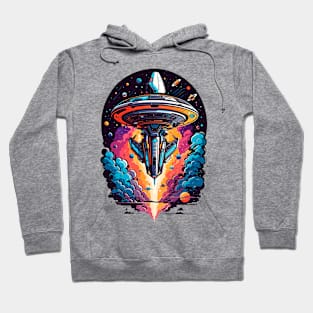 Alien Spaceship Taking Off Hoodie